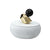 White Resin Jar with Black & Gold Lid Detail FC-SZ24029B
