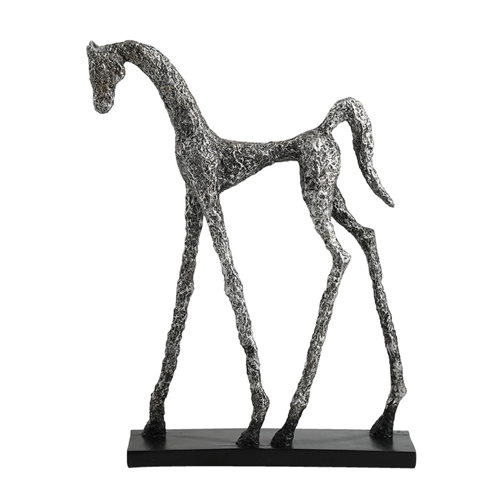 Antique Silver Resin Horse Sculpture - Large FC-SZ24051A