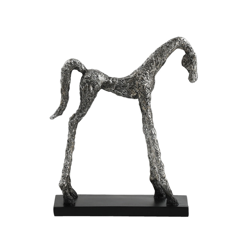 Antique Silver Resin Horse Sculpture - Small FC-SZ24051B