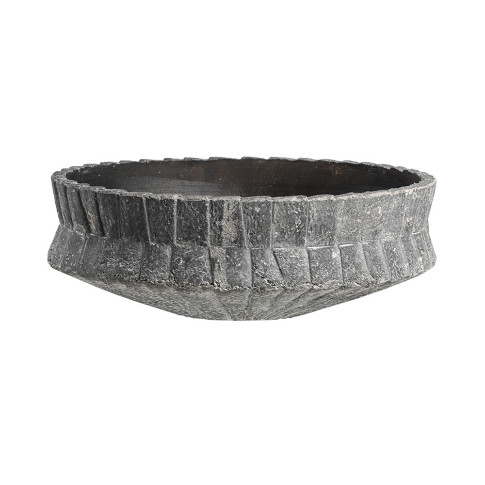 Grey Ceramic Textured Decorative Bowl FF-D24057B