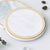 White Marble Effect Ceramic Coaster with Gold Detail - Circle