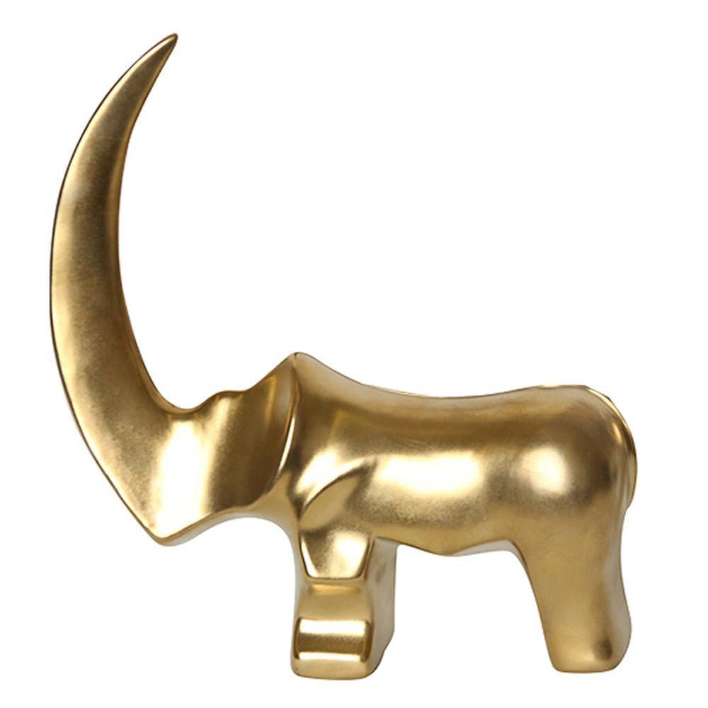 Gold Ceramic Rhinoceros Sculpture - Large FA-D1969A
