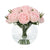 Pink Artificial Rose Arrangement in Glass Globe Vase - Large IHR-RS090-PK-L