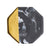 Black & White Marble Finish Ceramic Coaster with Gold Detail - Hexagon