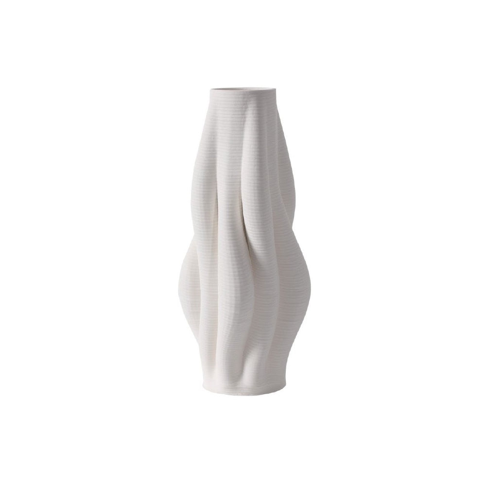 OffWhite Ceramic Organic Shaped Vase 3D102578W06