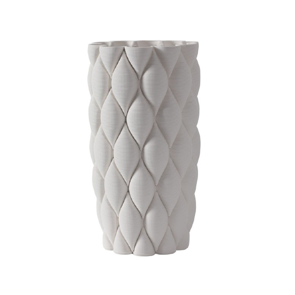 OffWhite Ceramic Textured Vase 3D102580W06