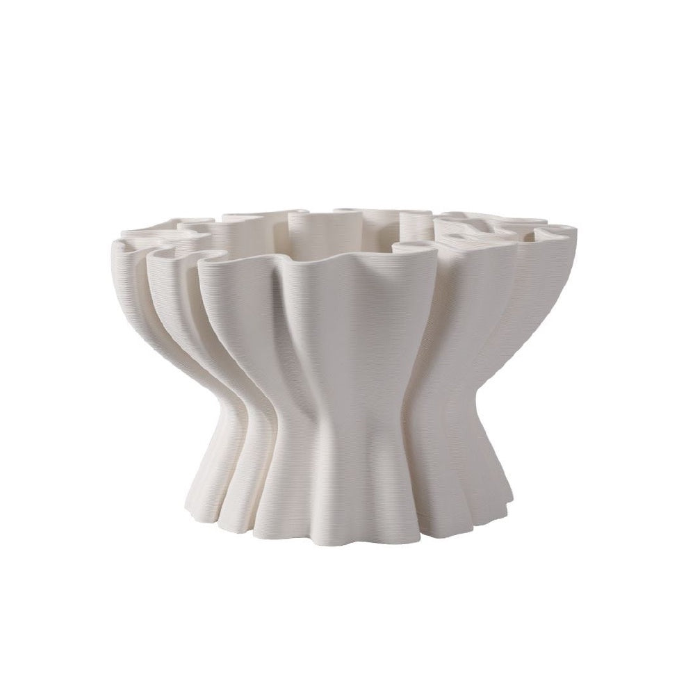 OffWhite Ceramic Organic Shaped Pedestal Bowl 3D102624W05