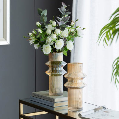 Set of 2 Amber Glass Vases 70469-LUAM-DS-SA