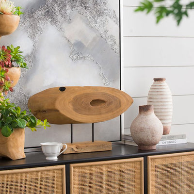 Teak Wood Abstract Sculpture with Base - Medium 70636