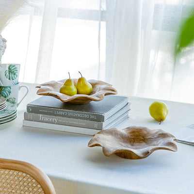 Set of 2 Teak Wood Irregular Bowls 78346