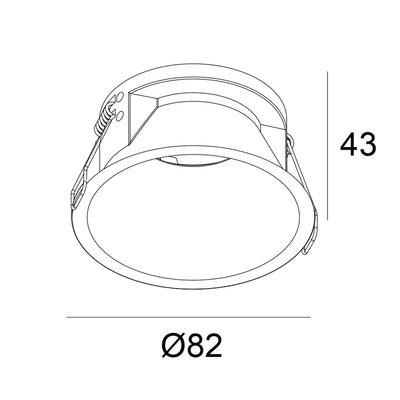 Fixed GU10 Holder Round Spotlight - White ALDH0048-G-W