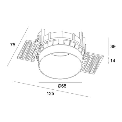 Trimless Adjustable GU10 Holder Round Spotlight - White ALDH0088-G-W