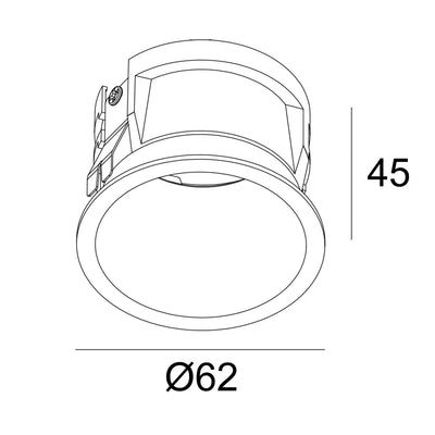 Fixed GU10 Holder Round Spotlight - White ALDH0101-G-W