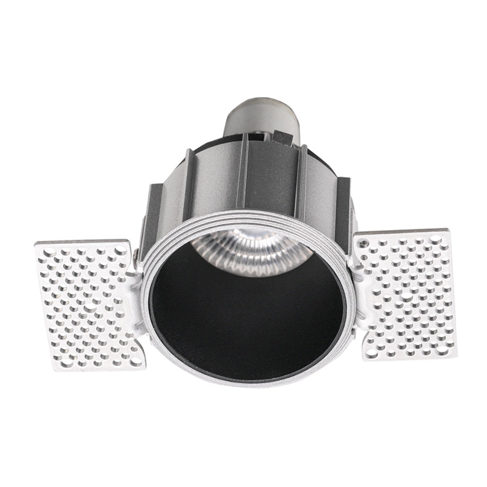 Fixed Trimless GU10 Holder Round Spotlight - Black ALDH0102-G-B
