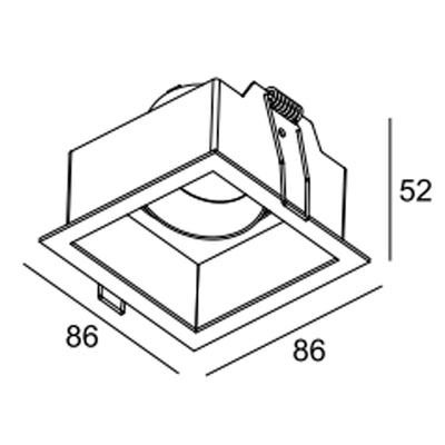 Fixed GU10 Holder Square Spotlight - White ALDL0014-G-W