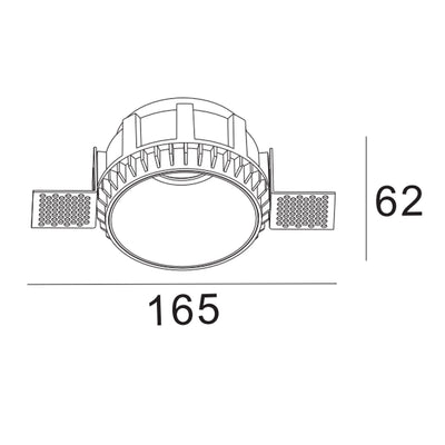 Fixed Trimless GU10 Holder Round Spotlight - White ALDL0177-G-W
