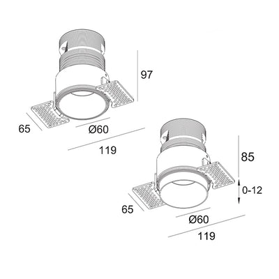 Trimless IP Rated Fixed COB LED Downlight - Black ALDL1238-B