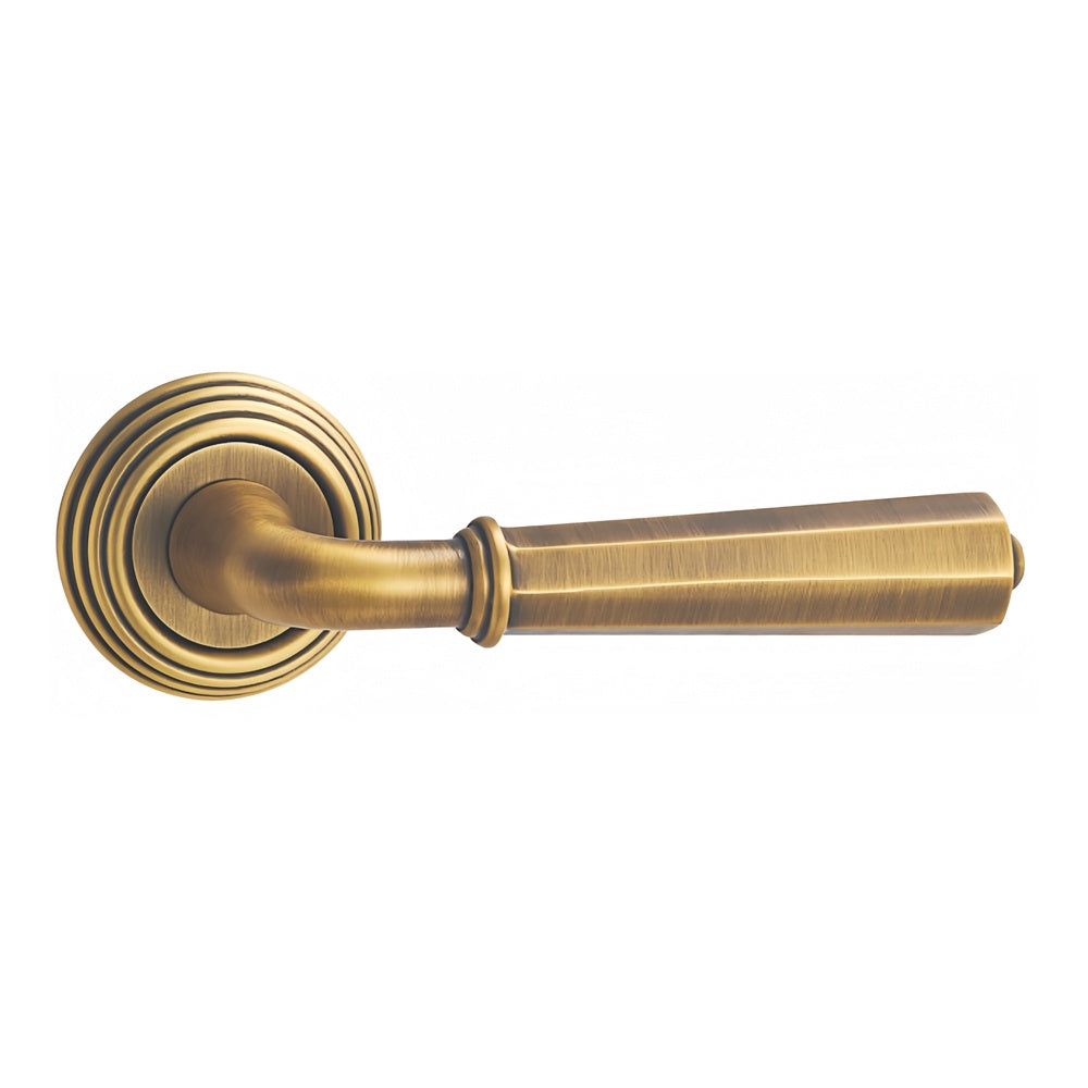 Harlow Door Handle with Key Lock - Antique Brass BR2202-2261-FBS-KL