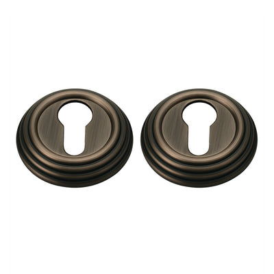 Harlow Door Handle with Key Lock - Antique Bronze BR2202-2261-TCF-KL