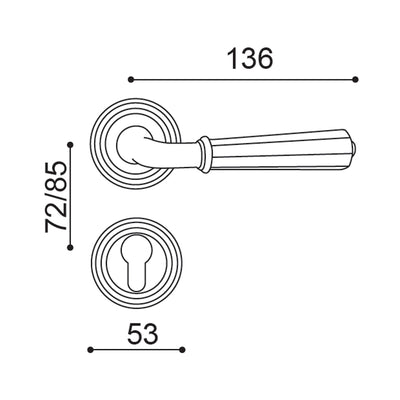 Harlow Door Handle with Thumbturn - Antique Bronze BR2202-2261-TCF-TB