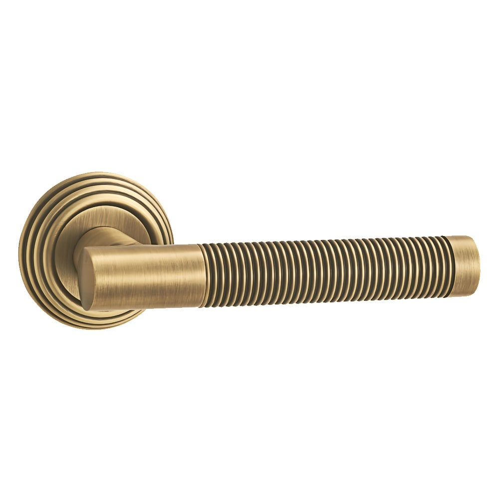 Maxton Door Handle with Key Lock - Antique Brass BR2202-2265-FBS-KL