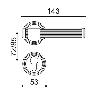 Raymond Door Handle with Key Lock - Antique Brass BR2202-2336-FBS-KL