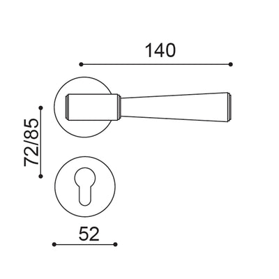 Rio Door Handle with Thumbturn - Matte Black BR3-100-AH-TB