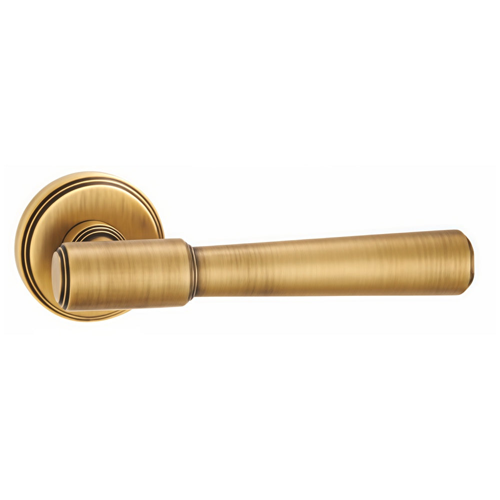 Rio Door Handle with Key Lock - Antique Brass BR3-100-FBS-KL