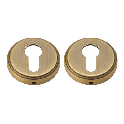 Fabio Door Handle with Key Lock - Antique Brass BR3-2293-FBS-KL