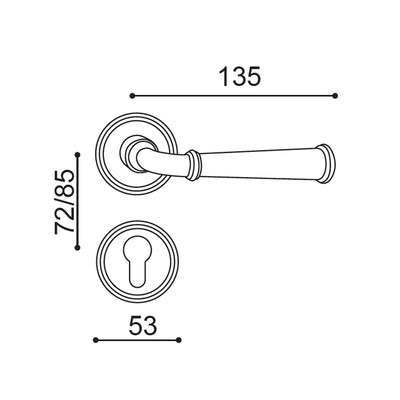 Céline Door Handle with Key Lock - Polished Gold BR3-2298-PVD-KL