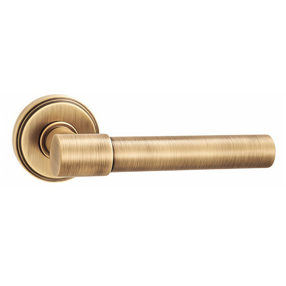 Gabriel Door Handle with Key Lock - Antique Brass BR3-2300-FBS-KL