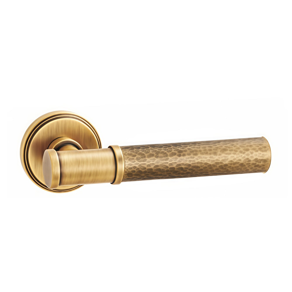 Brighton Door Handle with Key Lock - Antique Brass BR3-2309B-FBS-KL