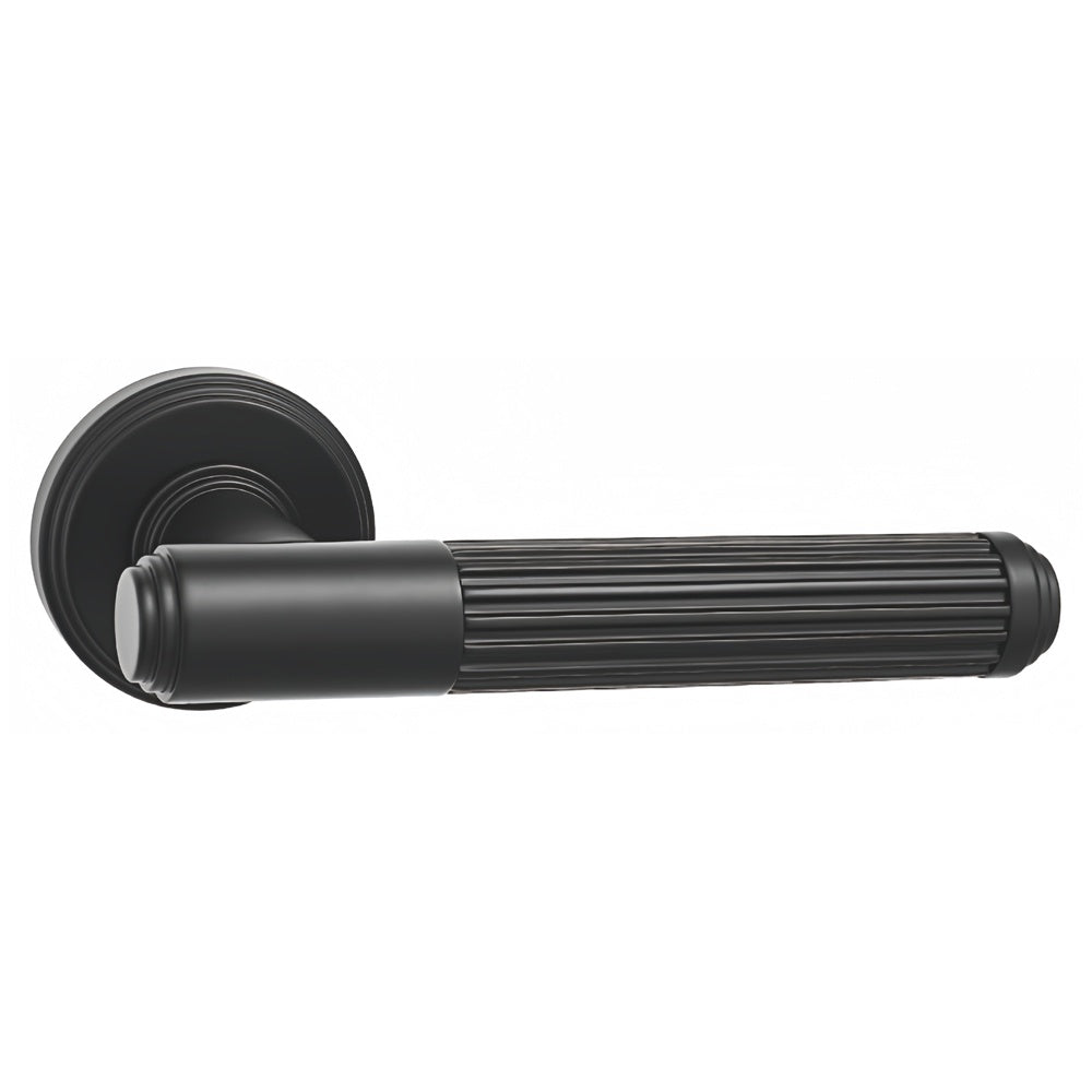 Carmen Door Handle with Key Lock - Matte Black BR3-2332-AH-KL