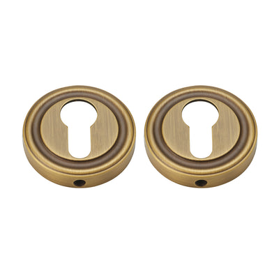 Yara Door Handle with Key Lock - Antique Brass BR5-122-FBS-KL