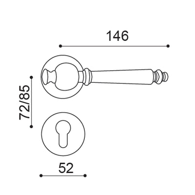 Yara Door Handle with Thumbturn - Polished Gold BR5-122-PVD-TB