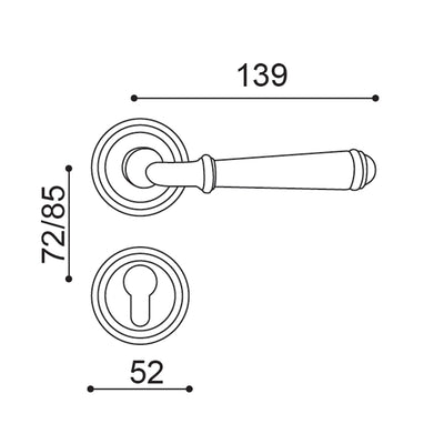 Louise Door Handle with Thumbturn - Matte Black BR5-123-AH-TB