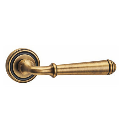 Louise Door Handle with Key Lock - Antique Brass BR5-123-FBS-KL