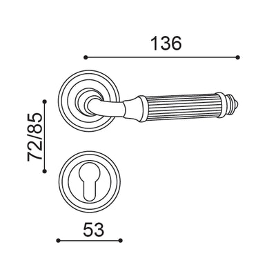 Bianca Door Handle with Thumbturn - Brushed Gold BR5-153-YLS-TB