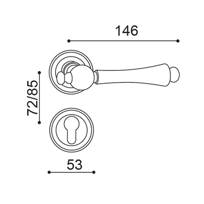 Blanca Door Handle with Key Lock - Polished Gold BR5-2289-PVD-KL