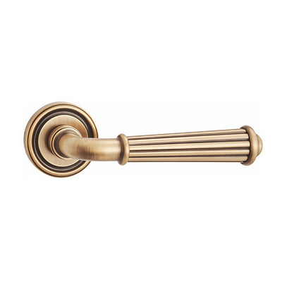 Colette Door Handle with Key Lock - Antique Brass BR5-2308-FBS-KL