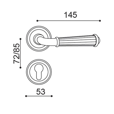 Colette Door Handle with Thumbturn - Antique Brass BR5-2308-FBS-TB