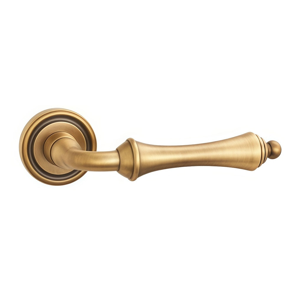 Antonio Door Handle with Key Lock - Antique Brass BR5-2508-FBS-KL