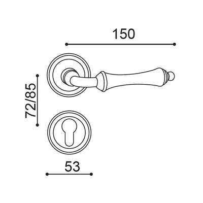 Antonio Door Handle with Thumbturn - Antique Brass BR5-2508-FBS-TB