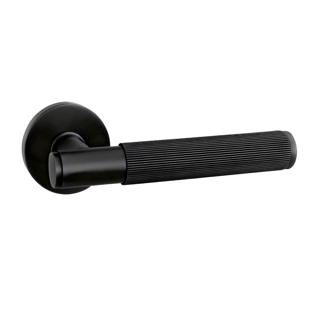 Rolland Door Handle with Key Lock - Matte Black BR7-2271-AH-KL