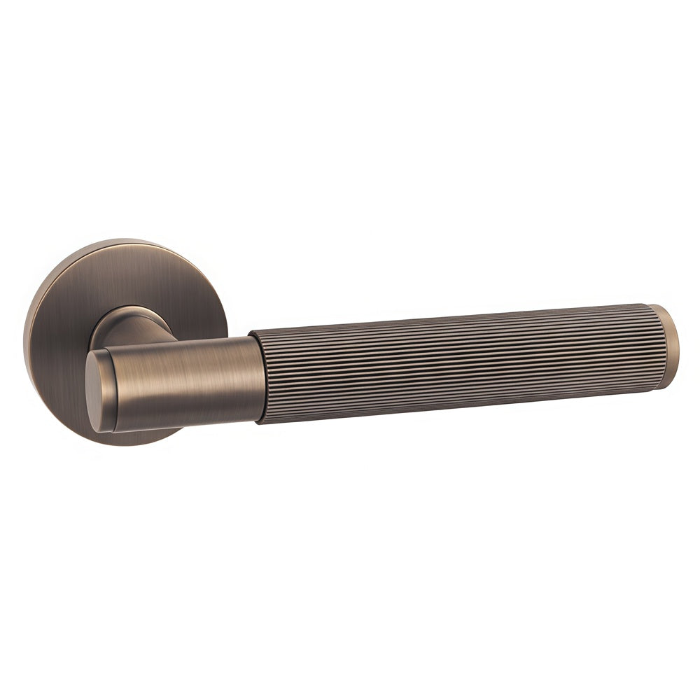 Rolland Door Handle with Key Lock - Antique Bronze BR7-2271-TCF-KL