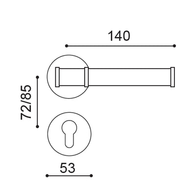 Windsor Door Handle with Thumbturn - Gunmetal BR7-2309-MG-TB