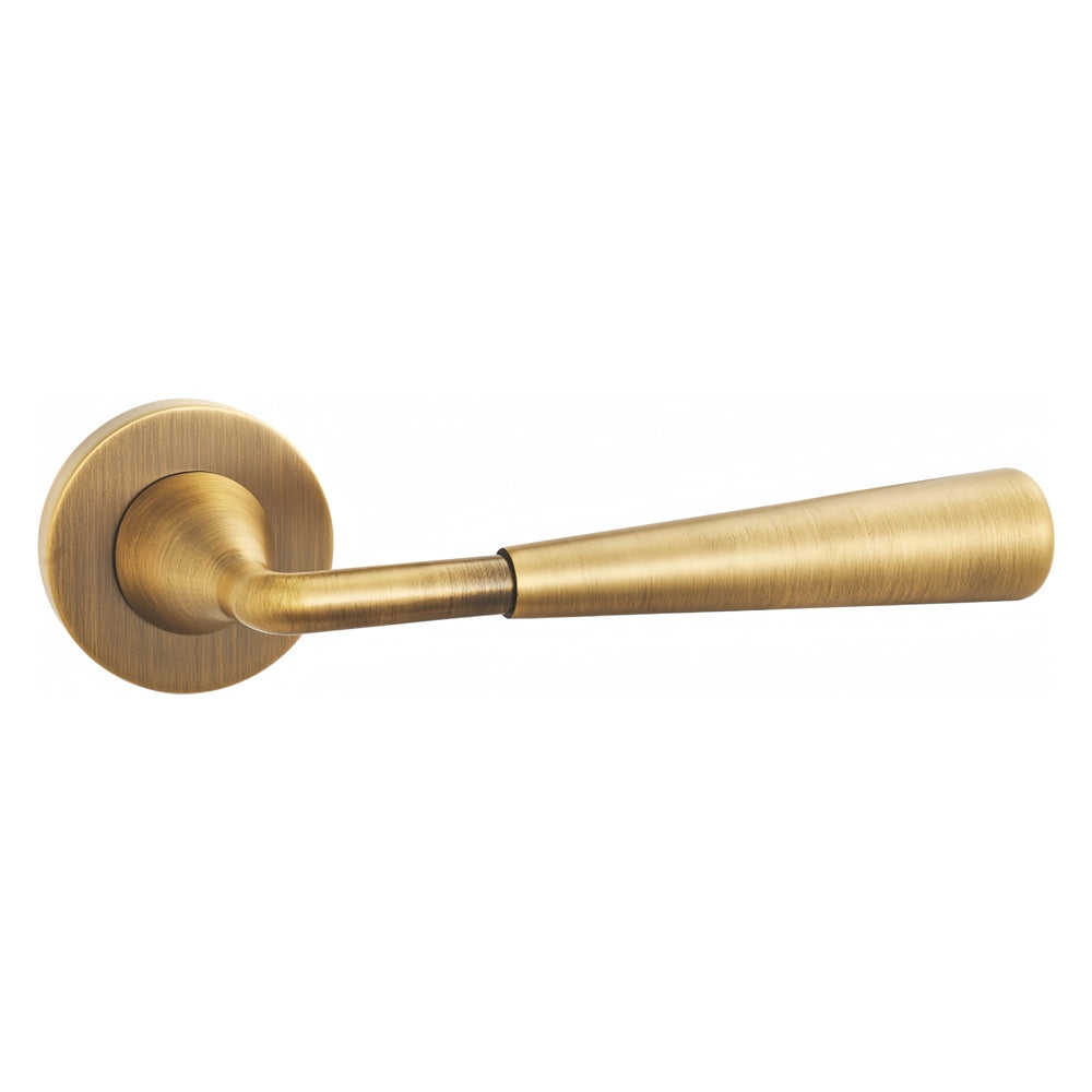Lucia Door Handle with Key Lock - Antique Brass BR7-2506-FBS-KL