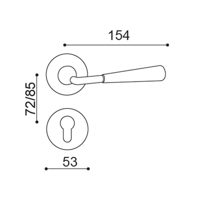 Lucia Door Handle with Key Lock - Antique Bronze BR7-2506-TCF-KL