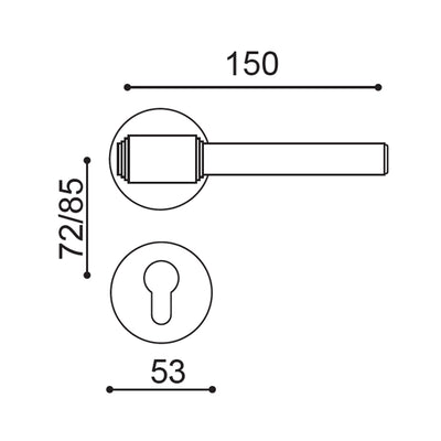 Brendan Door Handle with Thumbturn - Matte Black BR7-2507-AH-TB