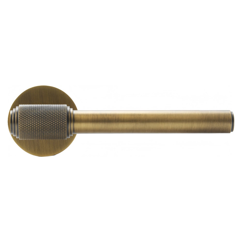 Brendan Door Handle with Key Lock - Antique Brass BR7-2507-FBS-KL